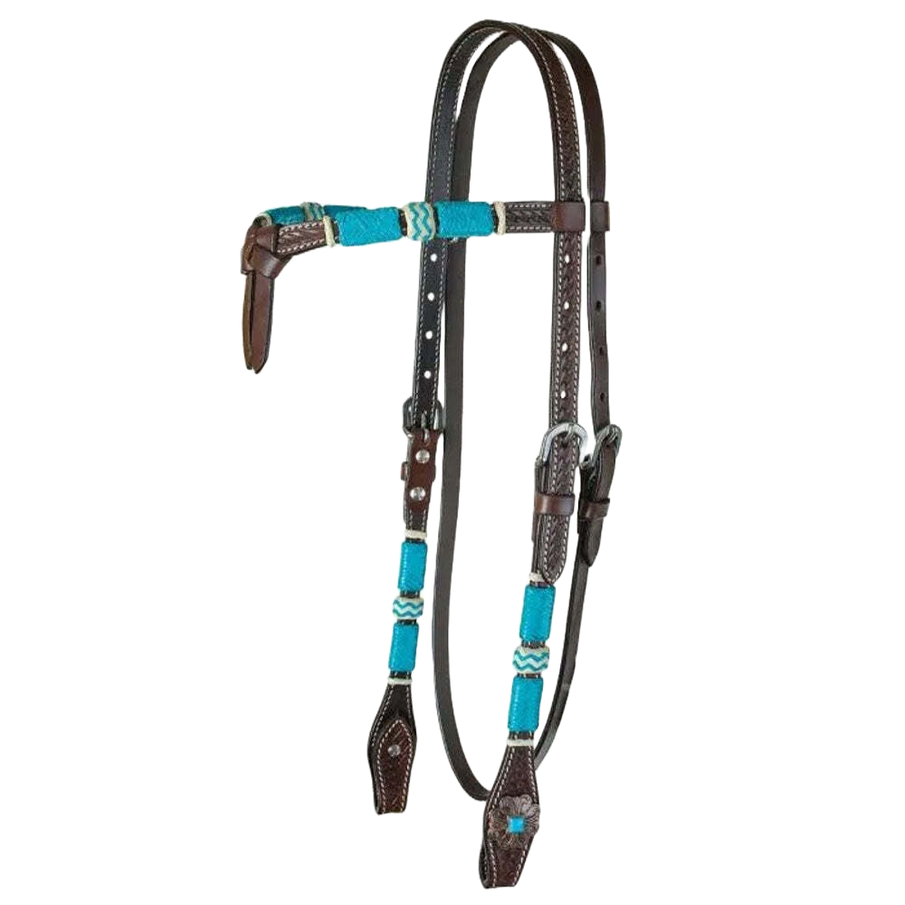 Circle Y Turquoise Roundup Futurity Browband Headstall