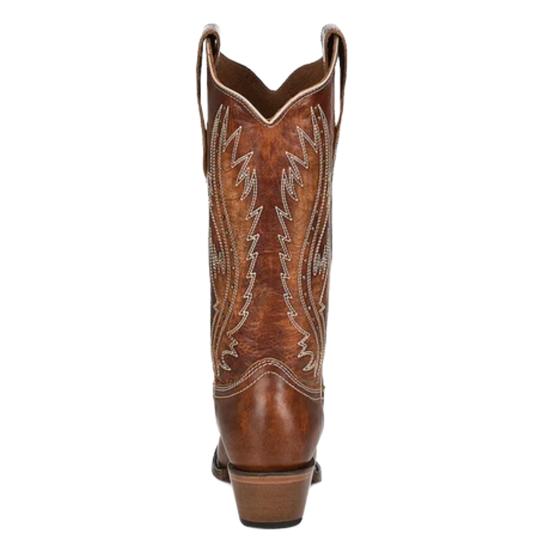 Circle G by Corral Ladies Tan Leather Embroidery & Studs Snip Toe Western Boot L2068