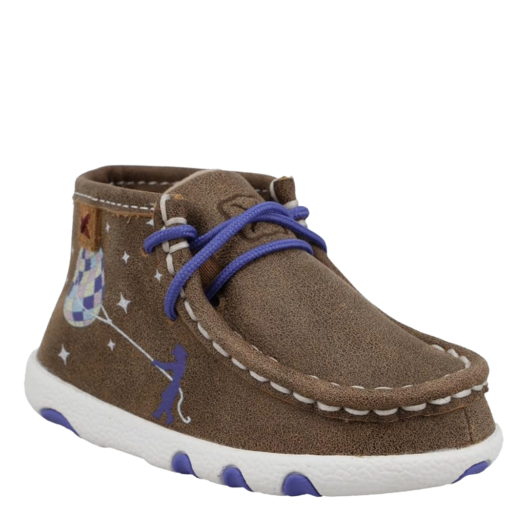 Twisted X Infant Bomber Brown and Purple Chukka Driving Moc ICA0055