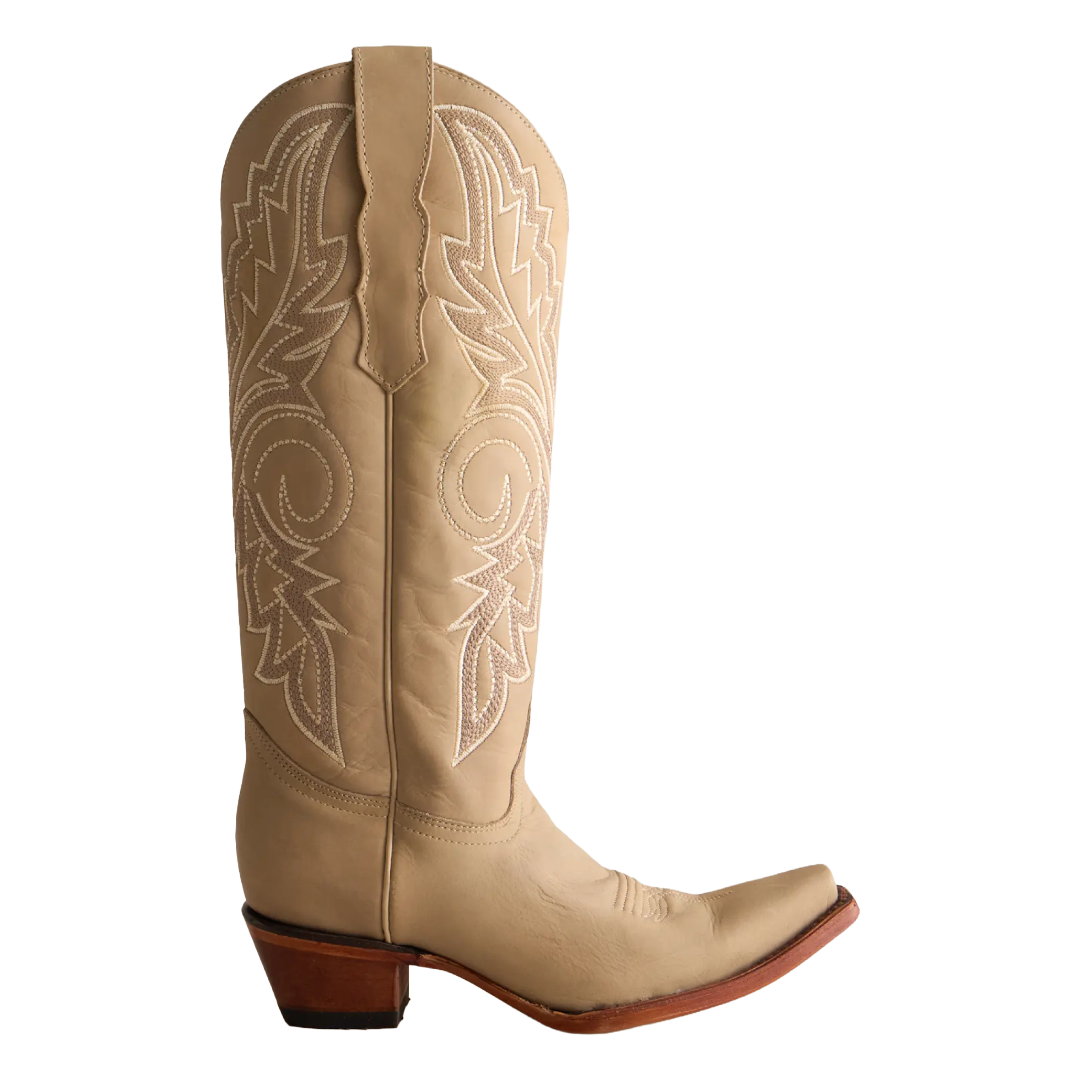 Circle G by Corral Ladies Bone Embroidered Leather Snip Toe Western Boot L8079
