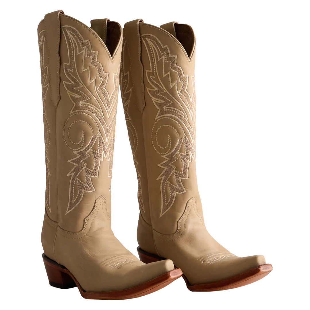Circle G by Corral Ladies Bone Embroidered Leather Snip Toe Western Boot L8079