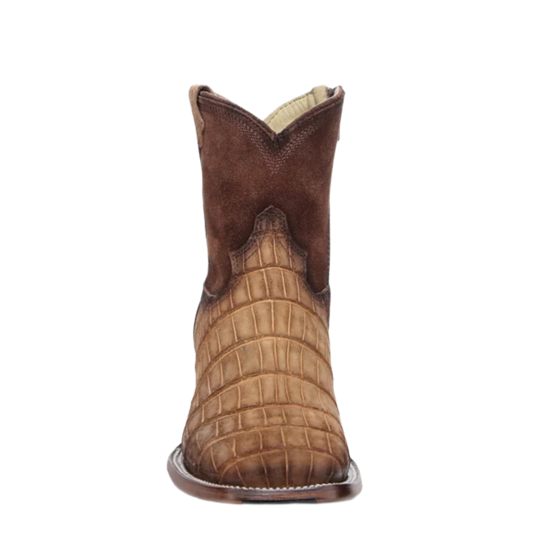 Corral Men's Cognac Alligator Leather Wide Square Toe Short Western Boot A4916