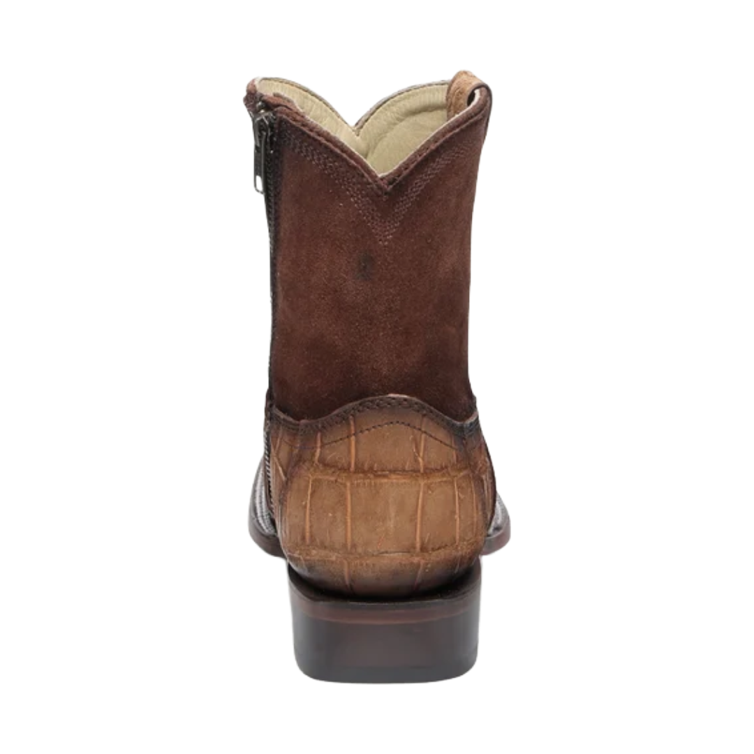 Corral Men's Cognac Alligator Leather Wide Square Toe Short Western Boot A4916