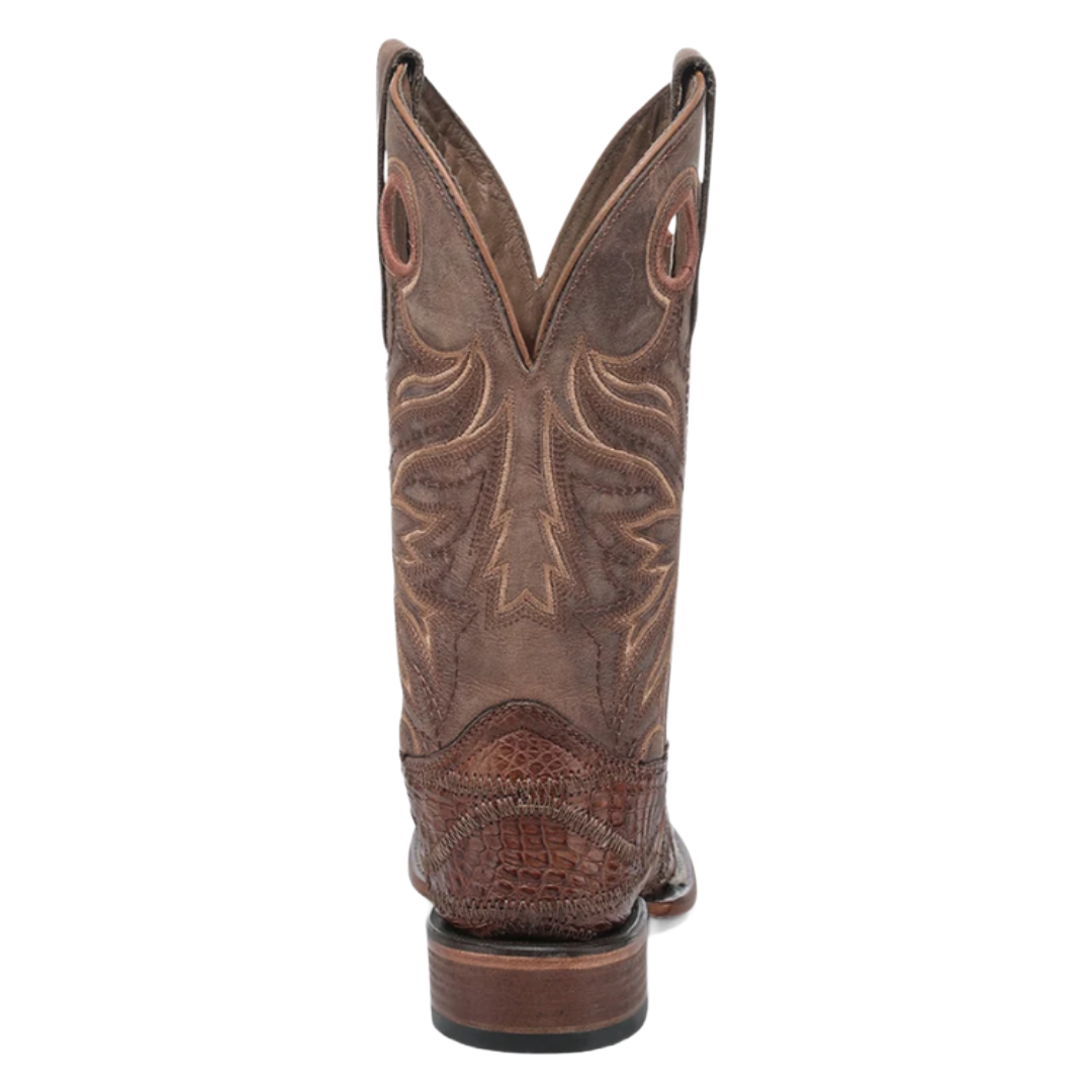 Circle G Men's  Sheridan Patchwork & Pull Holes Caiman Square Toe Western Boots L8009