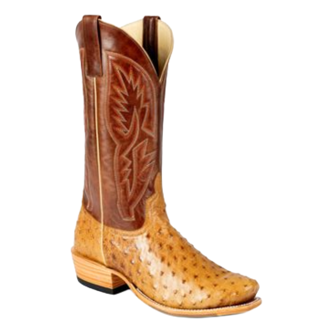 Horse Power Men's Antique Saddle Full Quill Ostrich Square Toe Western Boot HP9534