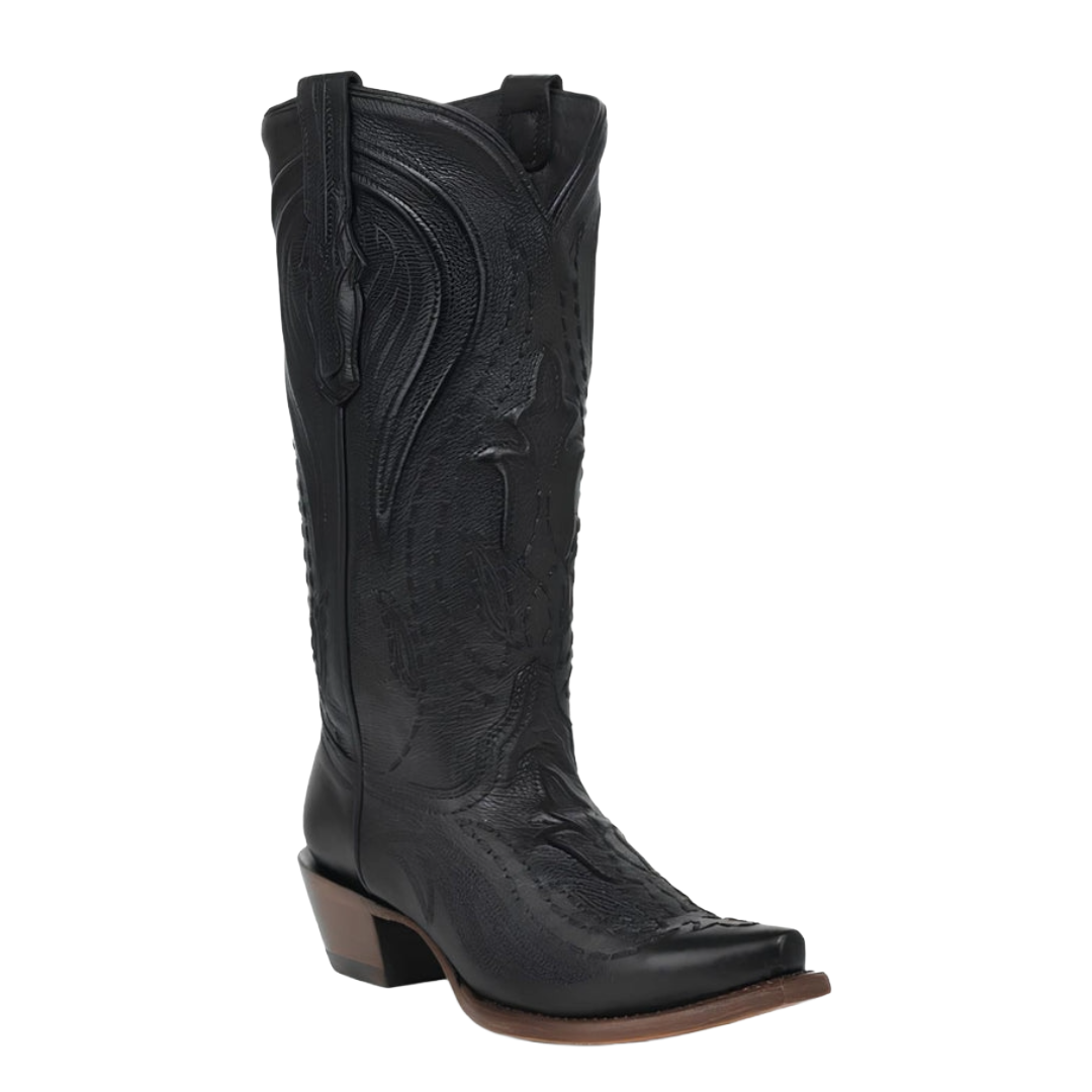 Corral Ladies Black Raised Woven Embroidery Western Boot A5231