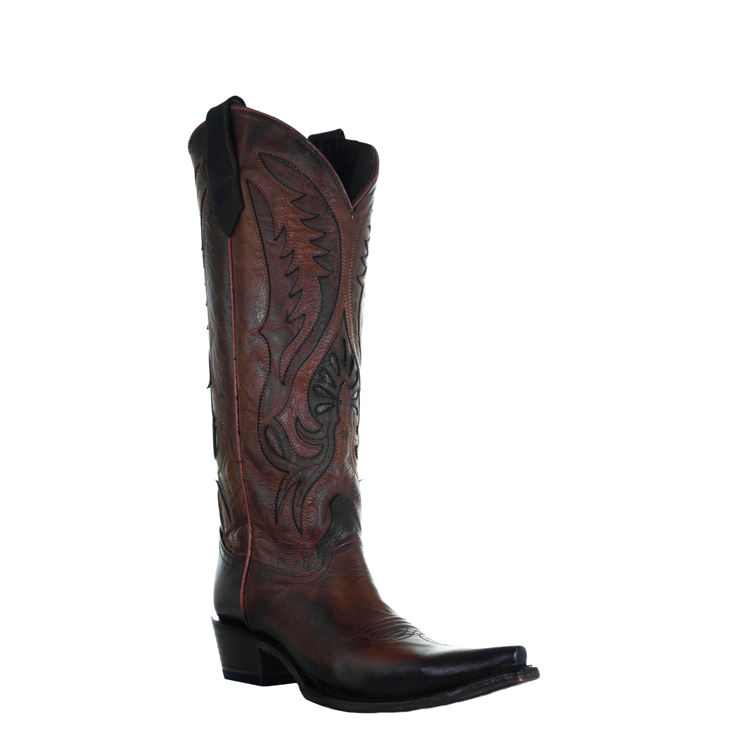 Circle G By Corral Bronze Inlay Embroidered Brown Snip Toe Boots L6085