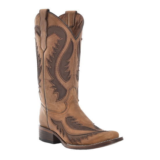 Circle G By Corral Ladies Inlay Tan-Chocolate Western Boots L6129