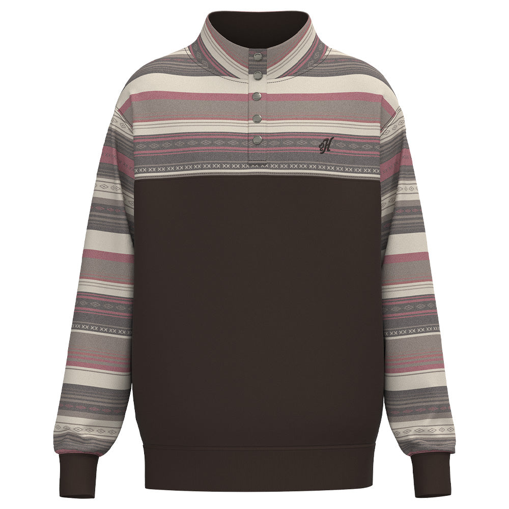 Hooey Men's Stevie Brown Stripe Print Pullover HH2609BRST