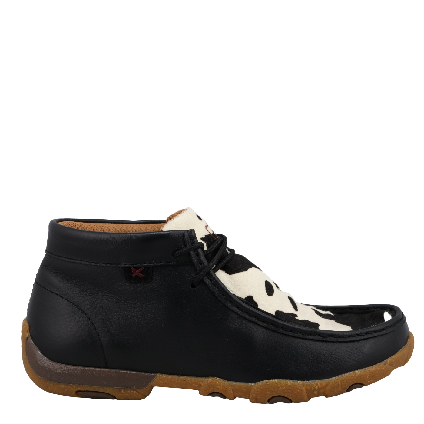 Twisted X Ladies Black & White Cowhide Chukka Driving Moc WDM0164