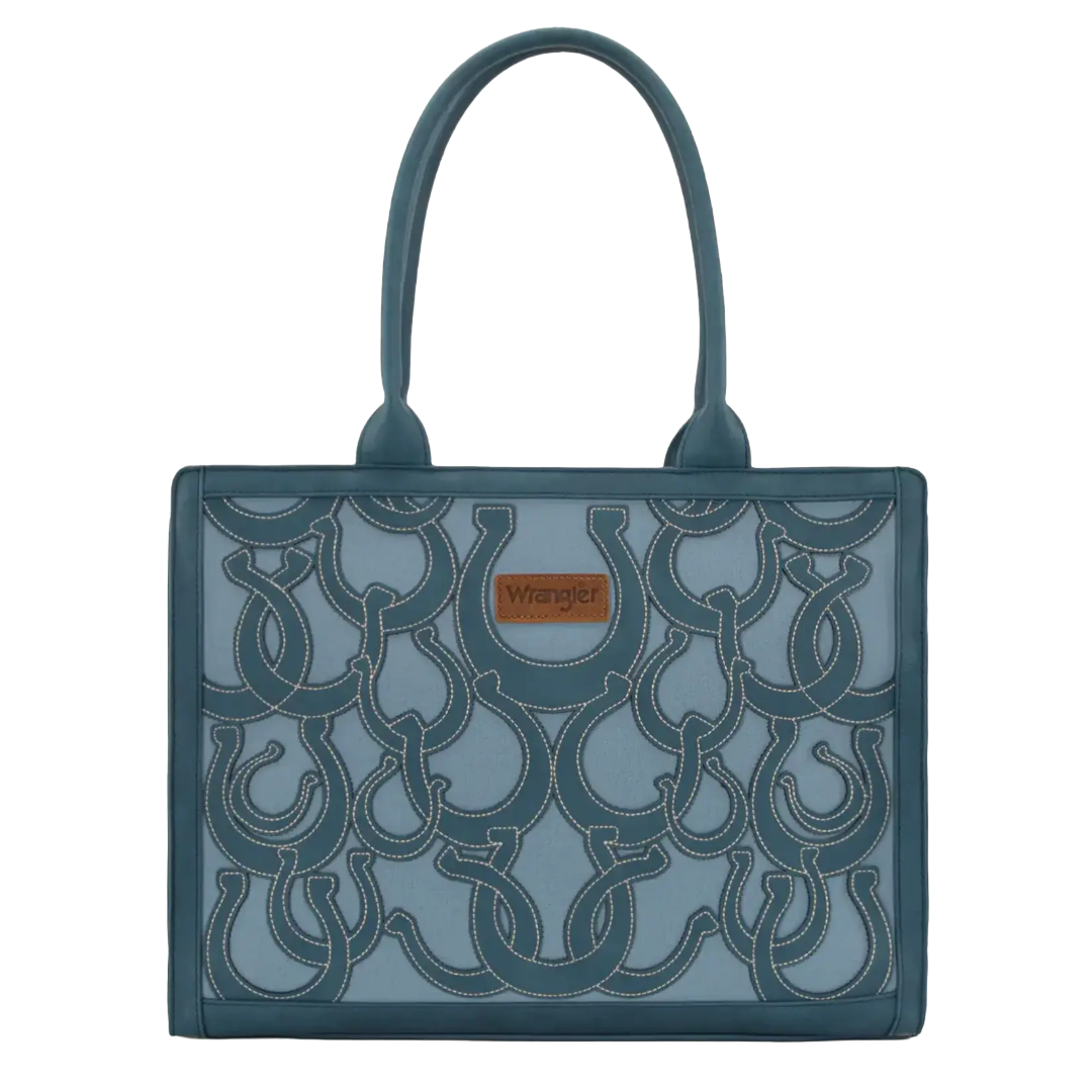 Wrangler Jean Horseshoe Cutout Carry-All Large Tote Bag WG292-8110JN