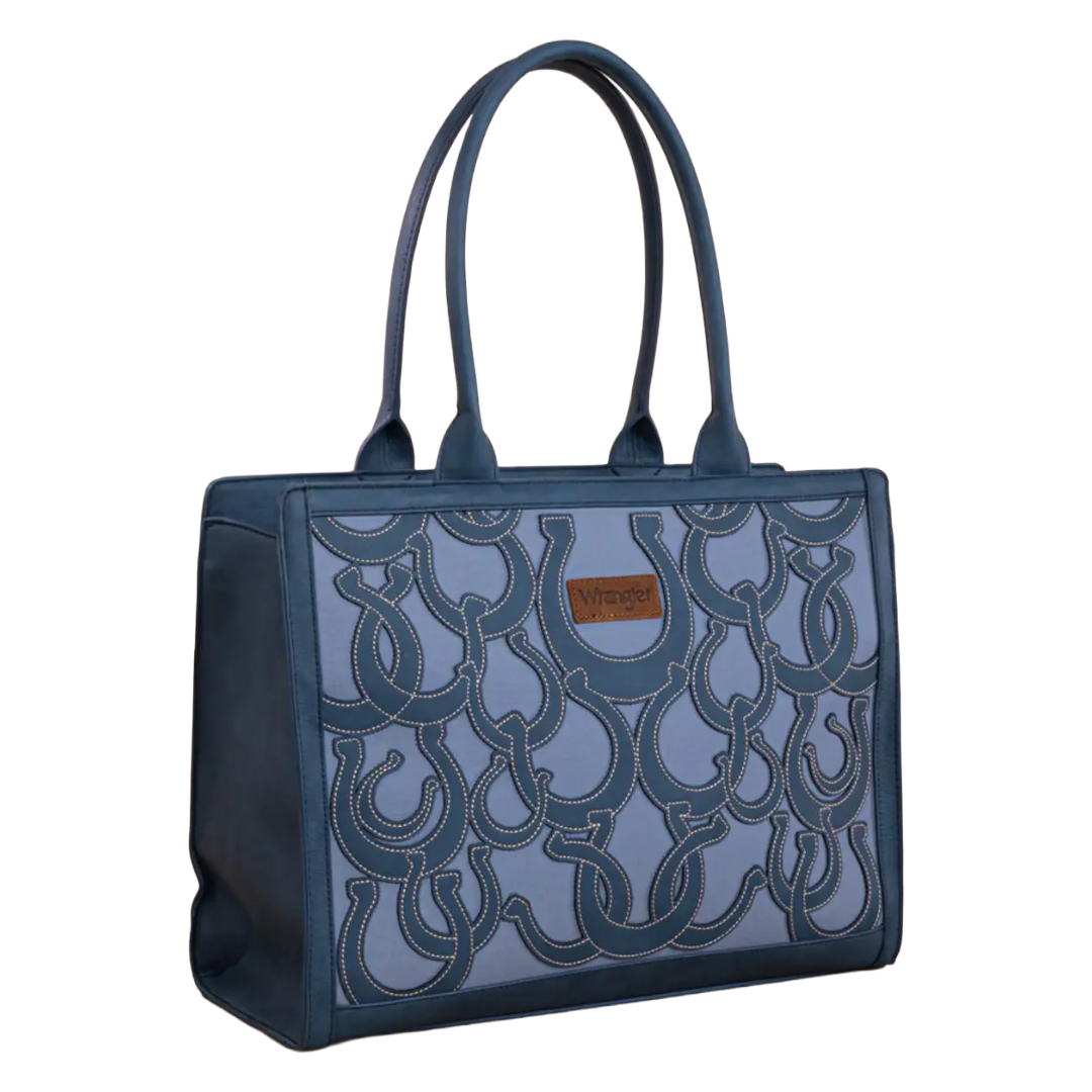 Wrangler Jean Horseshoe Cutout Carry-All Large Tote Bag WG292-8110JN