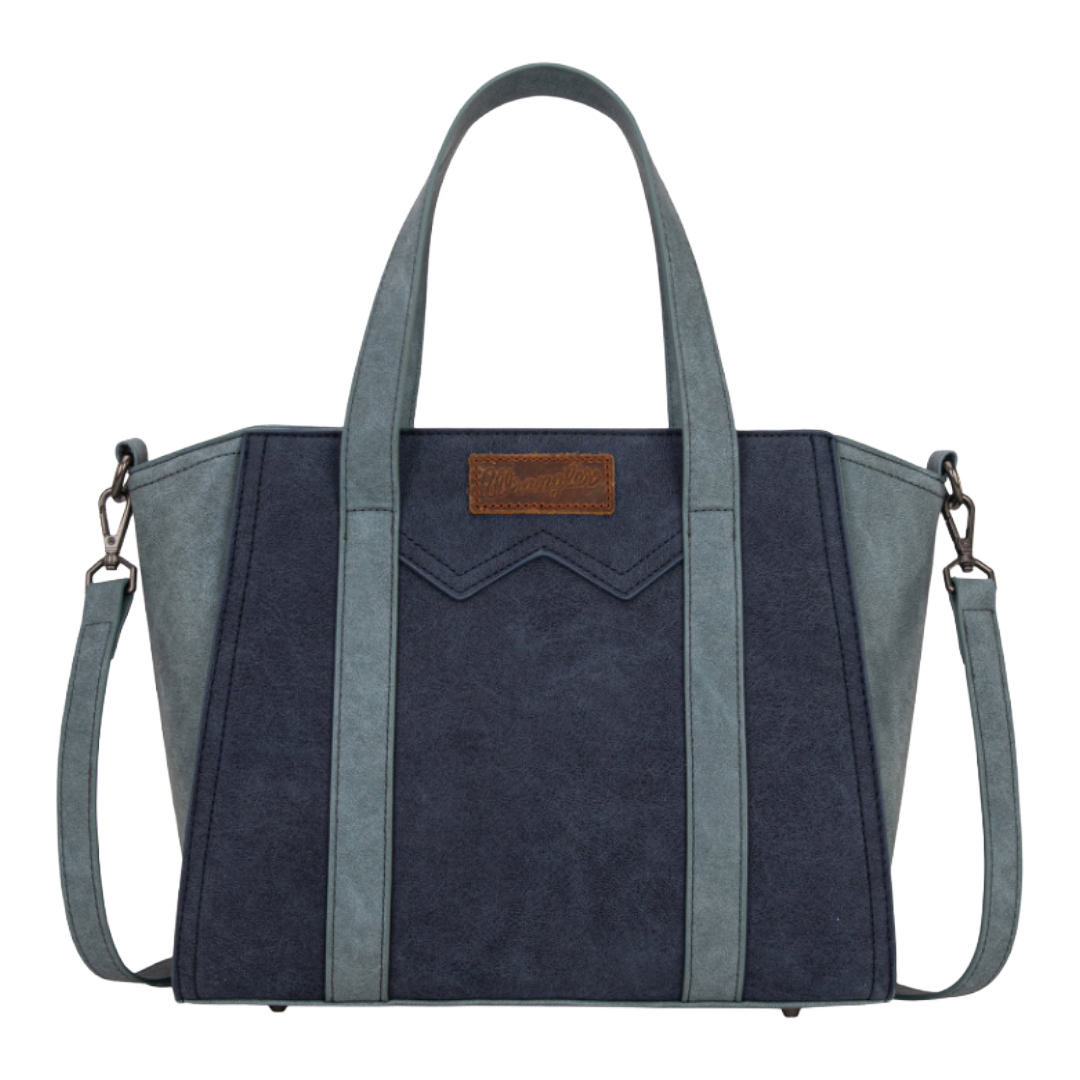 Wrangler Ladies "W" Stitch Two Tone Navy Crossbody Tote Bag WG162-8012NY