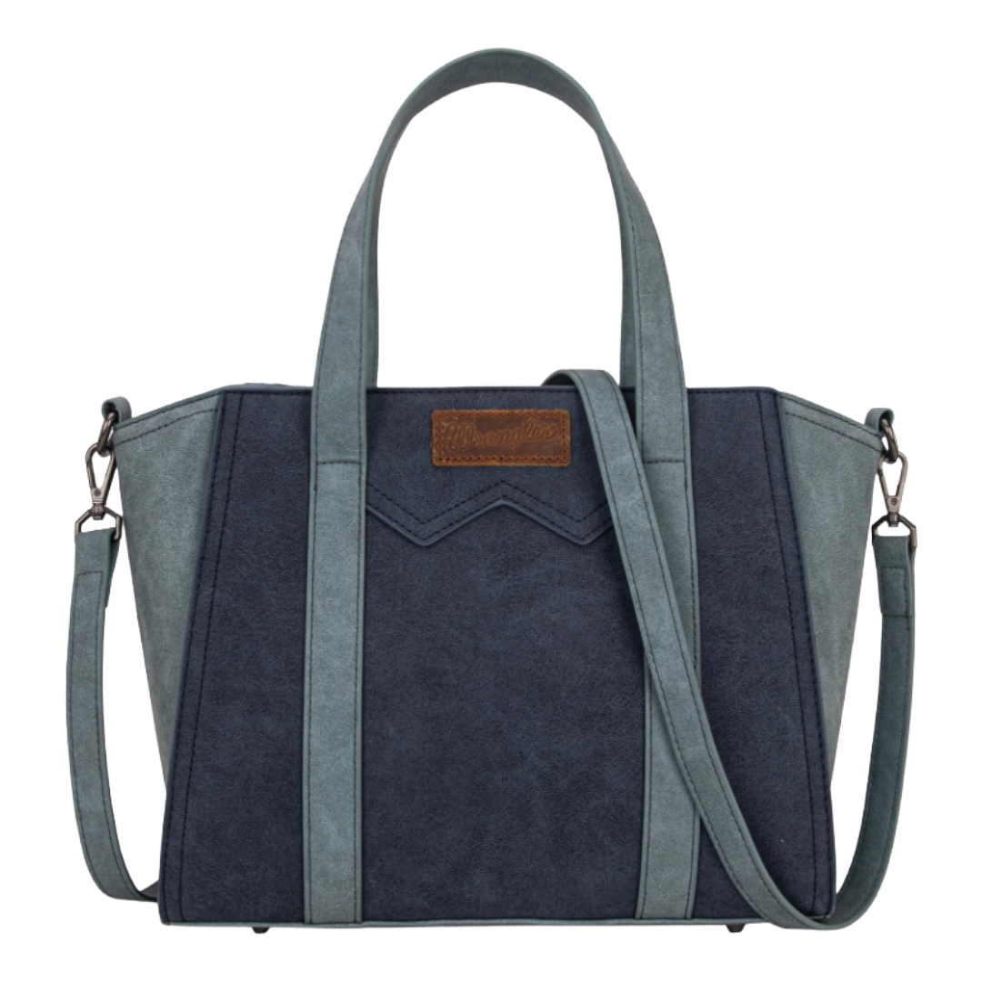 Wrangler Ladies "W" Stitch Two Tone Navy Crossbody Tote Bag WG162-8012NY
