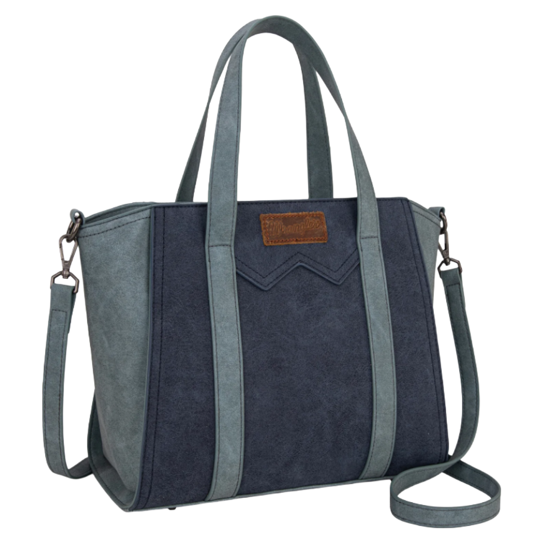 Wrangler Ladies "W" Stitch Two Tone Navy Crossbody Tote Bag WG162-8012NY