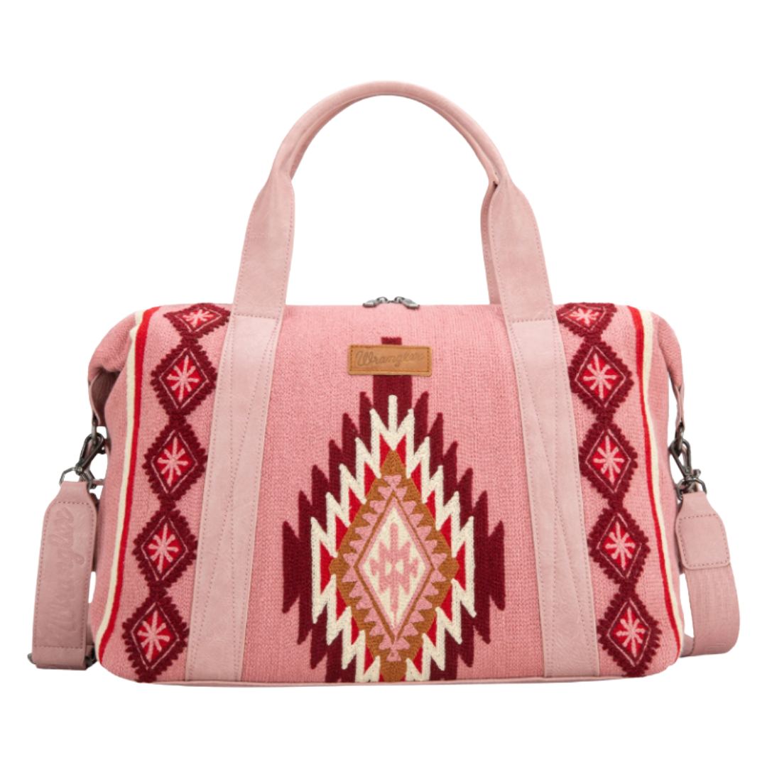 Wrangler Ladies Southwestern Print Hot Pink Duffle Bag WG174-5110HPK