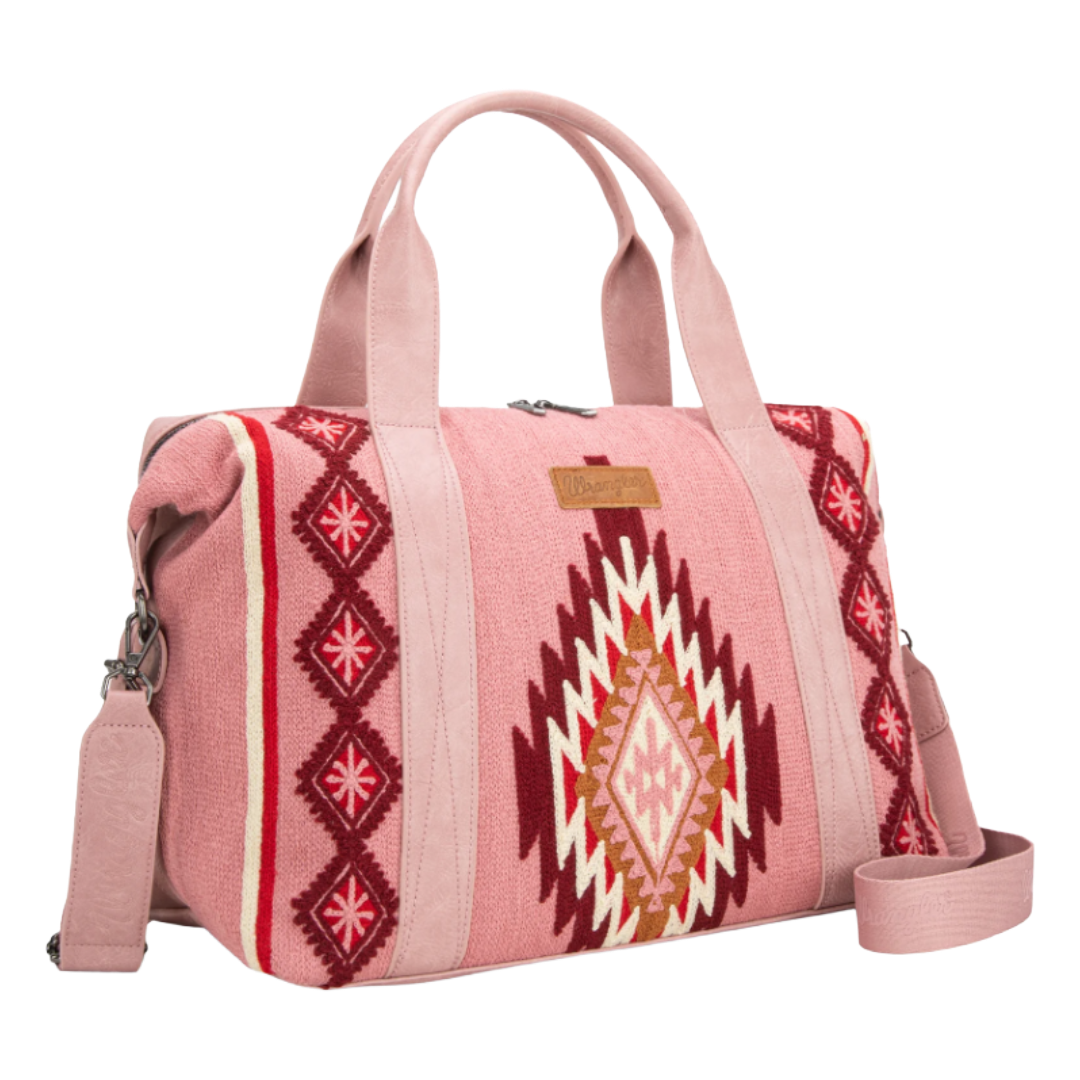 Wrangler Ladies Southwestern Print Hot Pink Duffle Bag WG174-5110HPK