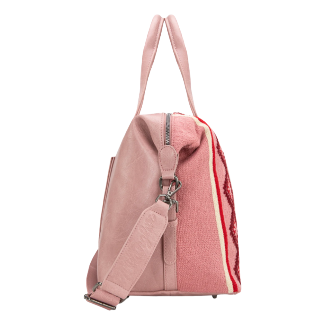 Wrangler Ladies Southwestern Print Hot Pink Duffle Bag WG174-5110HPK