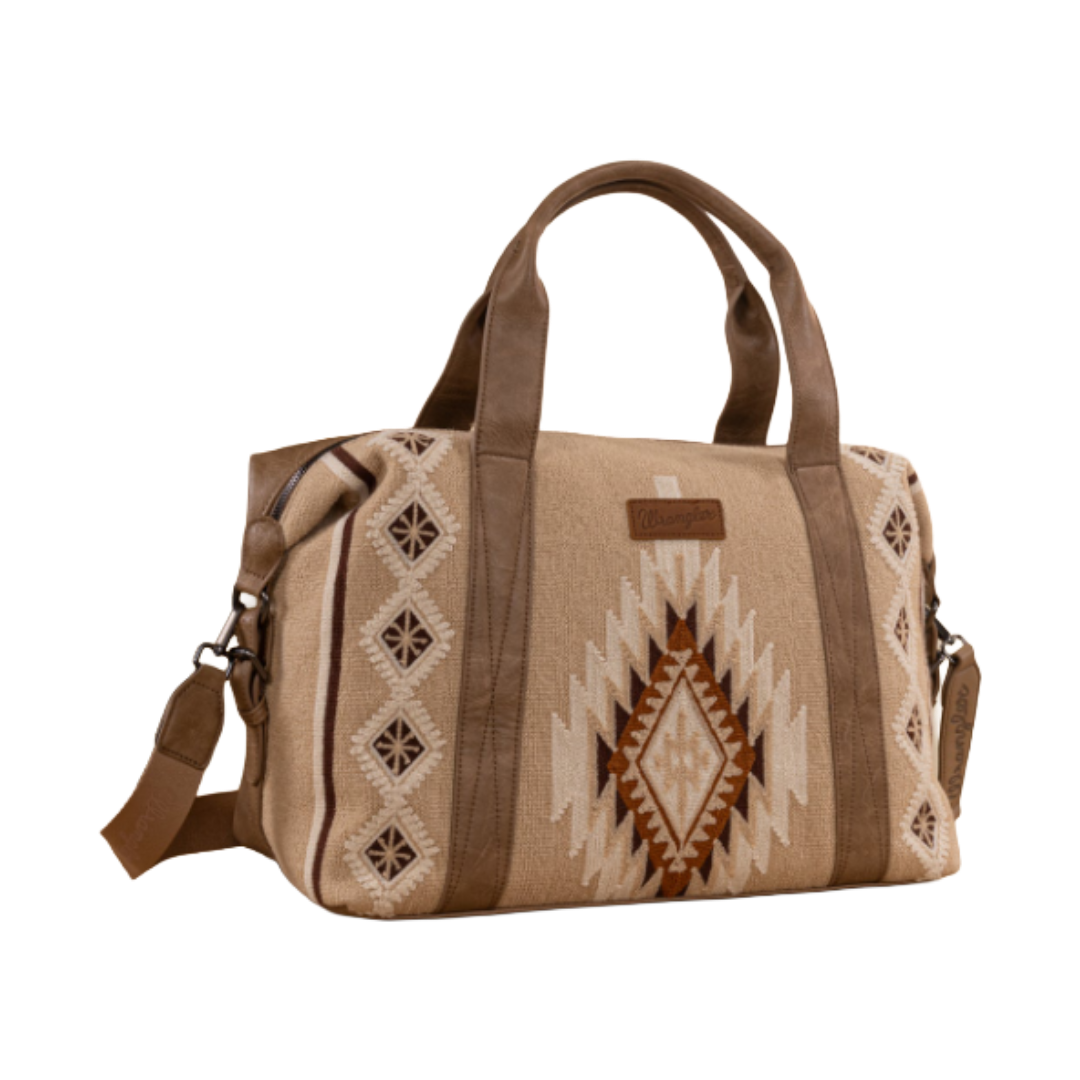 Wrangler Ladies Southwestern Print Khaki Duffle Bag WG174-5110KH