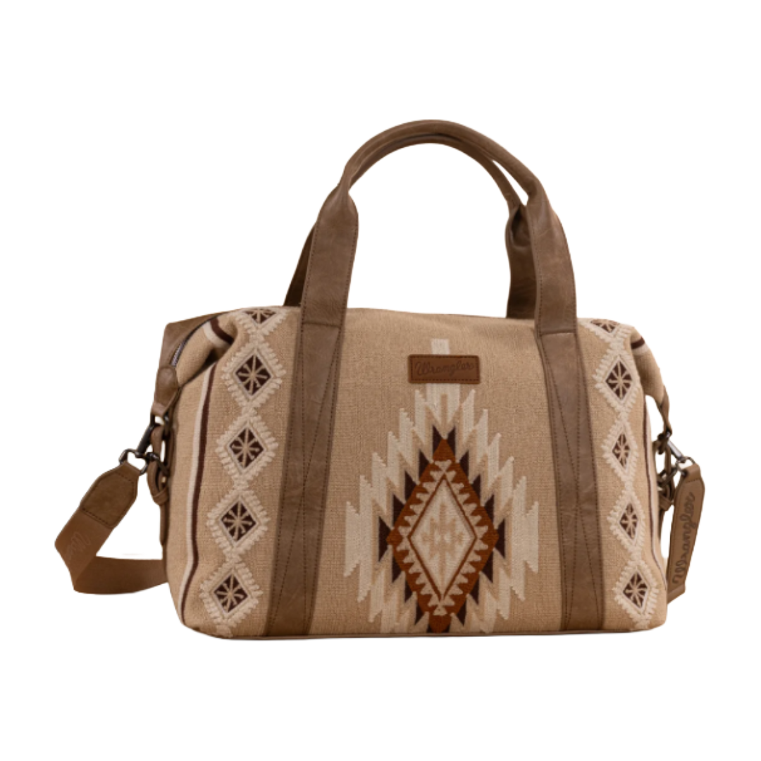 Wrangler Ladies Southwestern Print Khaki Duffle Bag WG174-5110KH