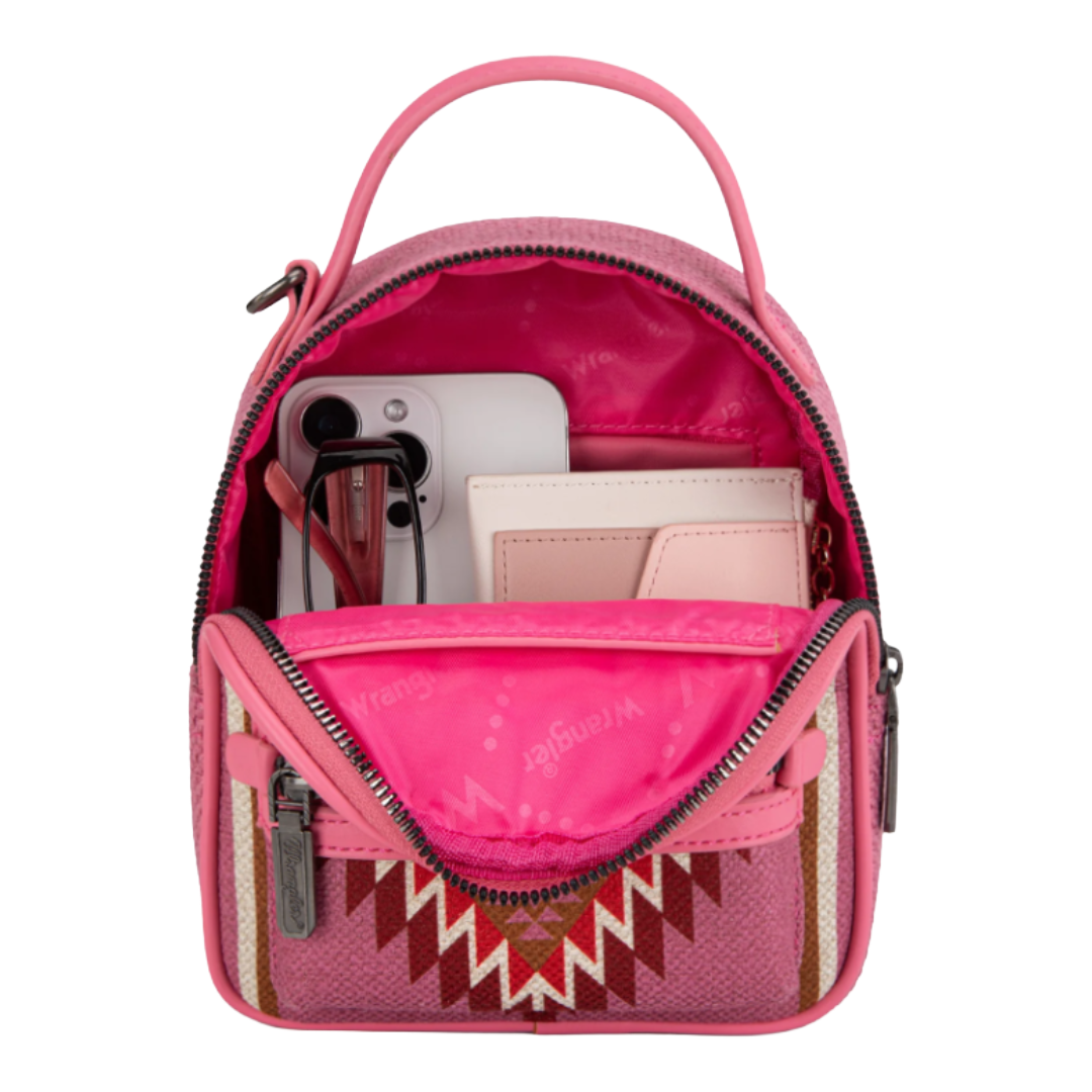 Wrangler Ladies Southwestern Hot Pink Mini Backpack With Coin Purse WG174-8601HPK