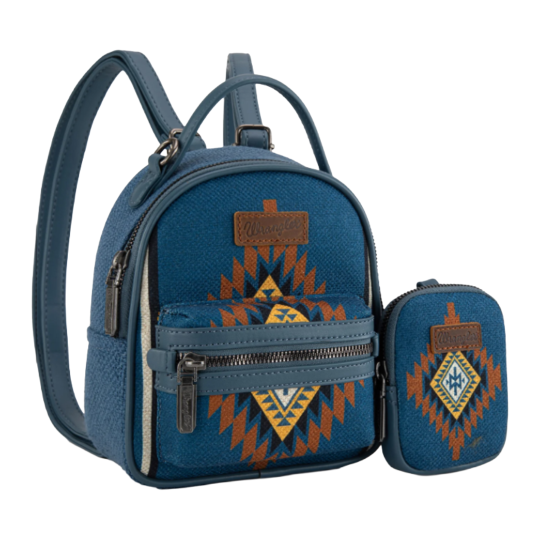 Wrangler Ladies Southwestern Jean Mini Backpack With Coin Purse WG174-8601JN