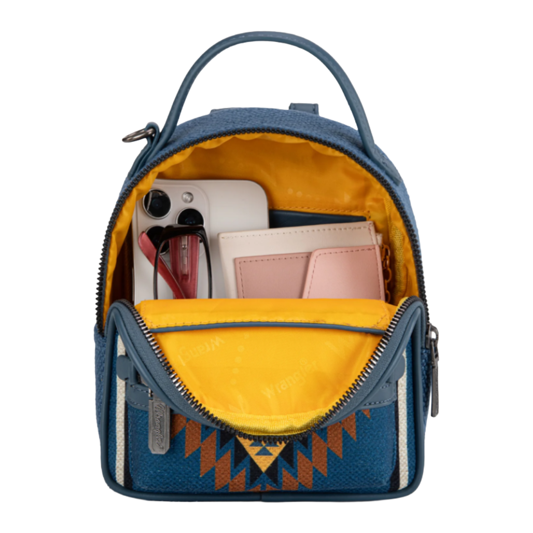 Wrangler Ladies Southwestern Jean Mini Backpack With Coin Purse WG174-8601JN