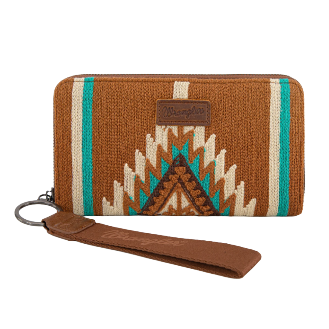Wrangler Ladies Brown Southwestern Knitted Wallet Wristlet WG174-W006BR