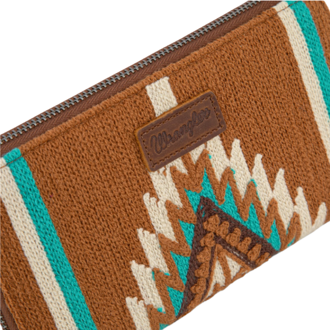 Wrangler Ladies Brown Southwestern Knitted Wallet Wristlet WG174-W006BR