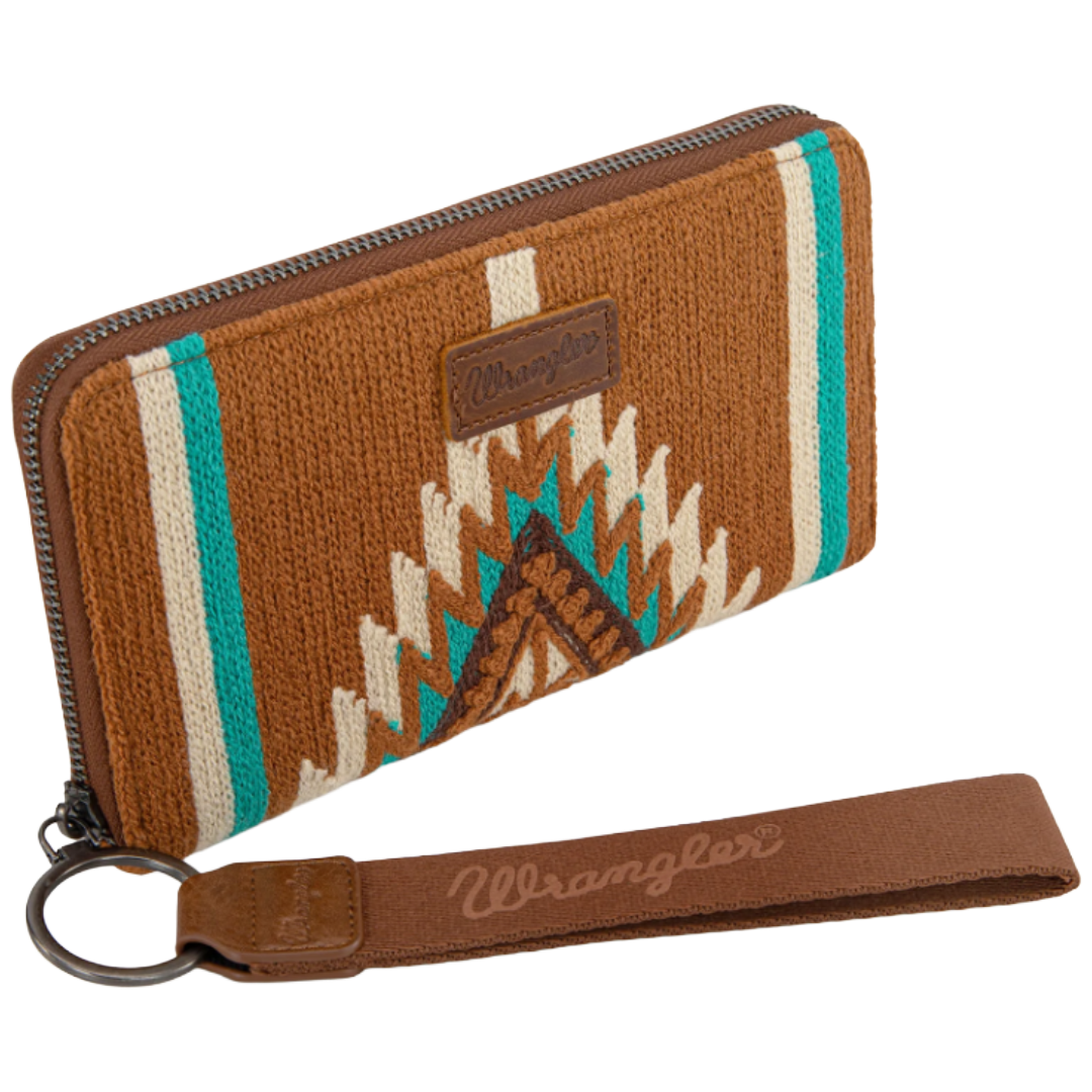 Wrangler Ladies Brown Southwestern Knitted Wallet Wristlet WG174-W006BR