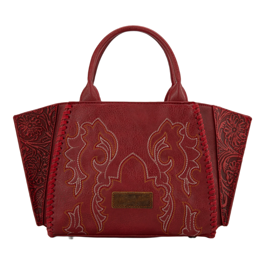 Wrangler Red Embroidered Trapezoid Concealed Carry Crossbody Tote WG145G-8300RD