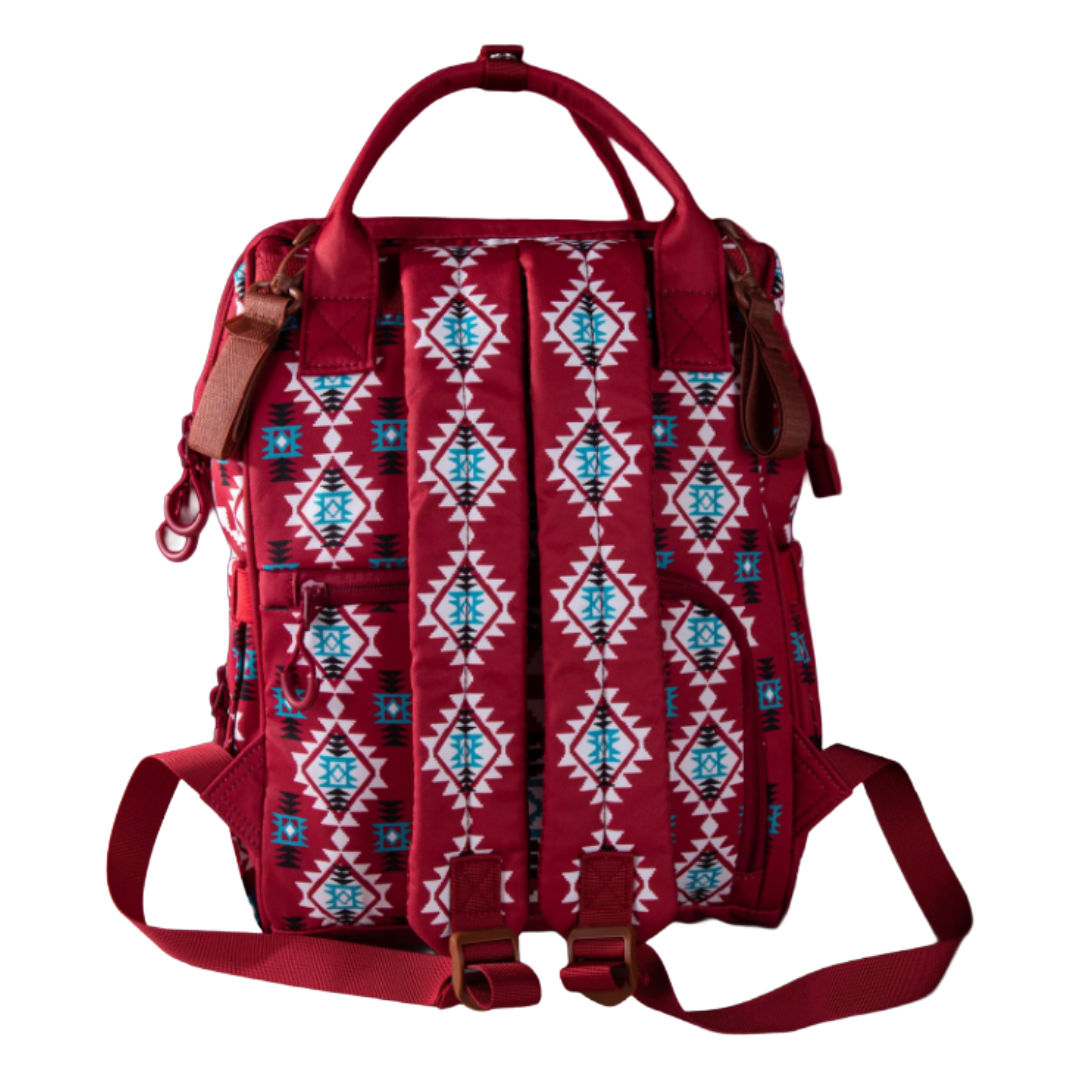 Wrangler Cowboy Printed Burgundy Callie Backpack/Diaper Bag WG2204-9110BDY