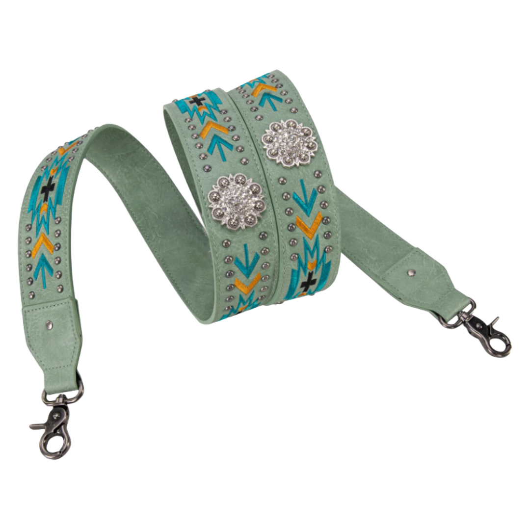 Wrangler Ladies Aztec Printed With Wallet Compartment Green Crossbody Purse WG2207-3003GN