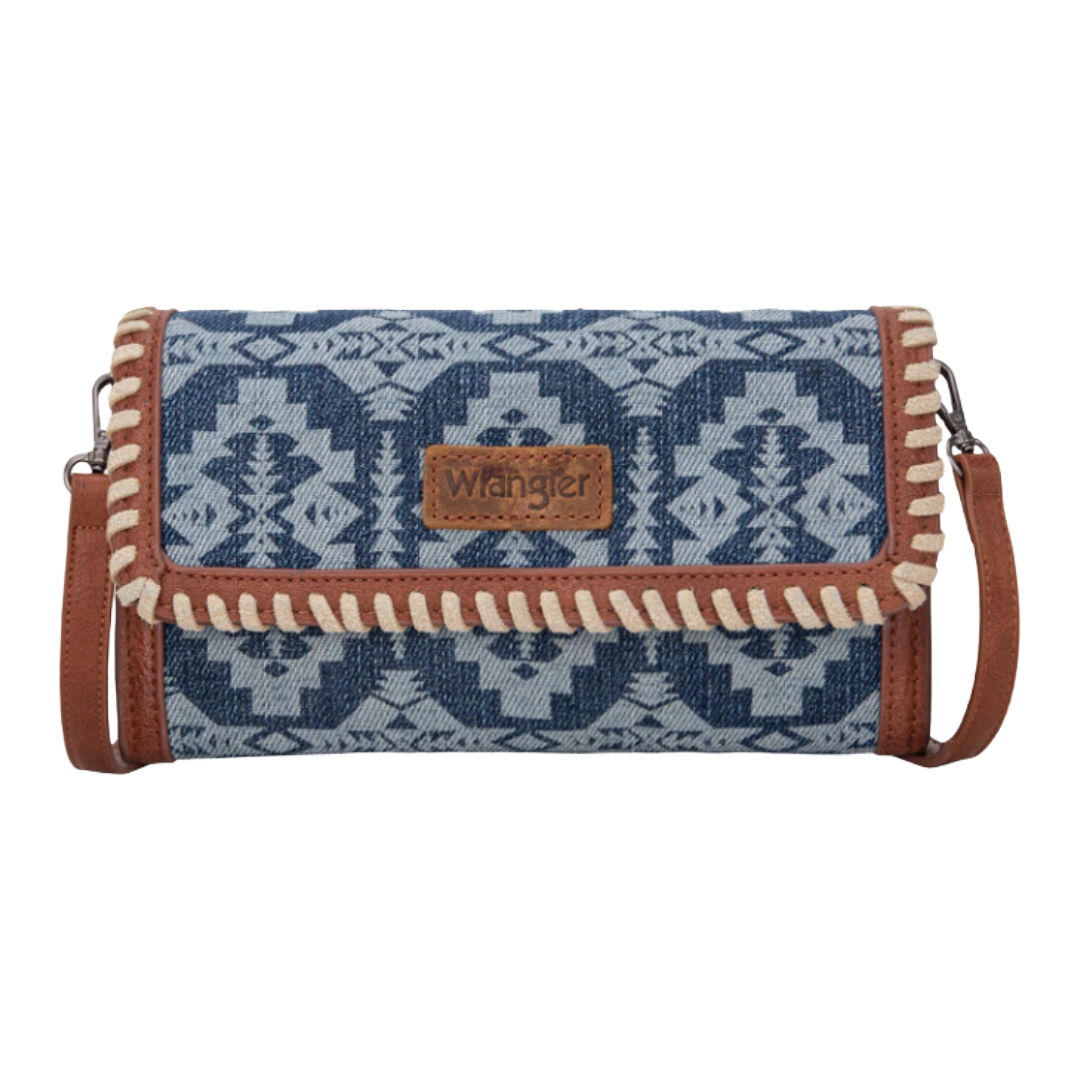 Wrangler Ladies Jean Southwestern Print Wristlet Wallet Crossbody Bag WG2212-C012JN