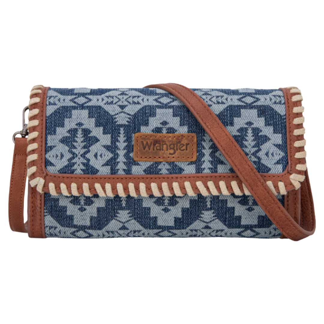 Wrangler Ladies Jean Southwestern Print Wristlet Wallet Crossbody Bag WG2212-C012JN