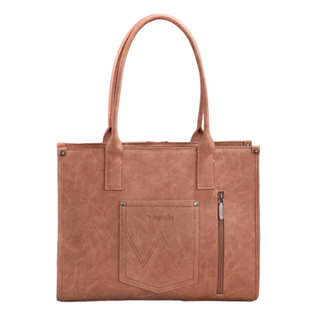 Wrangler Ladies Tooled Aztec Pattern Concealed Carry Dark Pink Large Tote WG226G-8119DPK