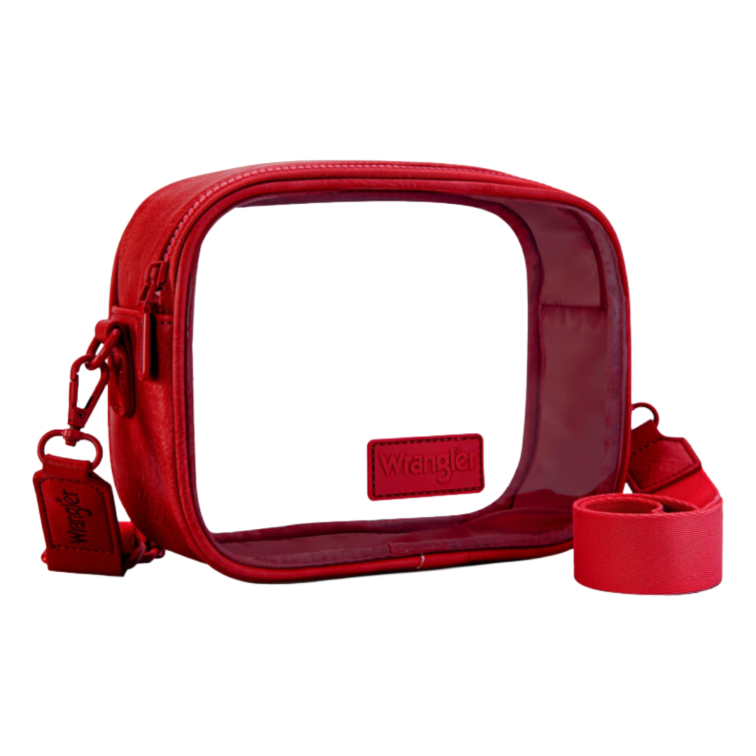 Wrangler Ladies Clear Red Crossbody Stadium Bag WG229-603RD