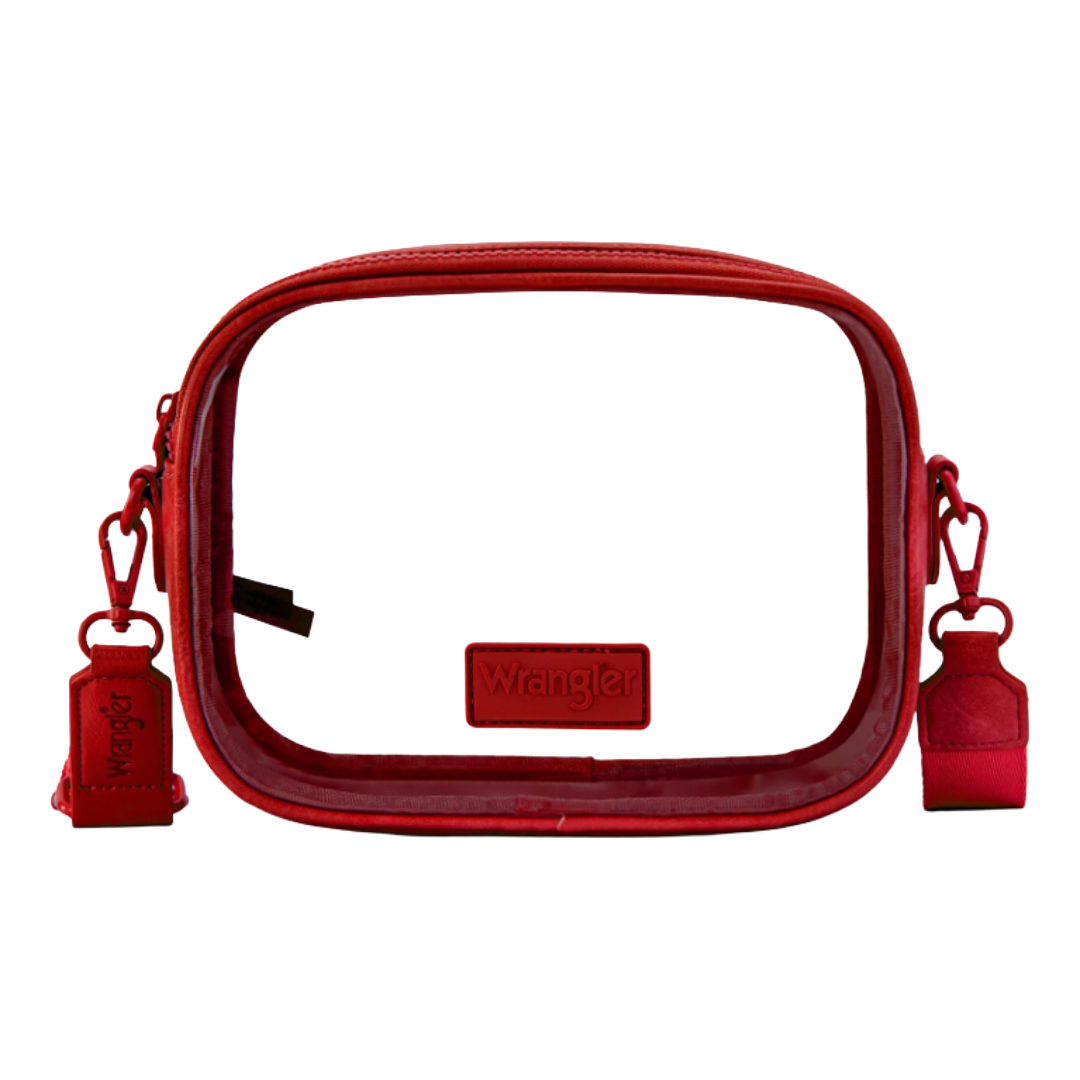 Wrangler Ladies Clear Red Crossbody Stadium Bag WG229-603RD