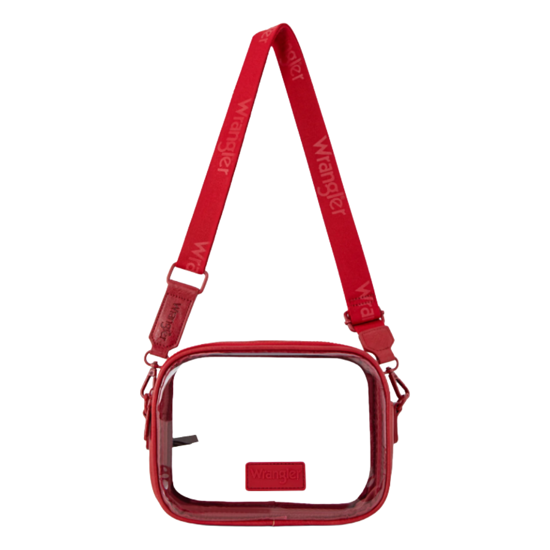 Wrangler Ladies Clear Red Crossbody Stadium Bag WG229-603RD