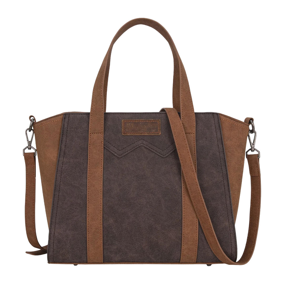 Wrangler Ladies "W" Stitch Two Tone Coffee Crossbody Tote Bag WG162-8012CF