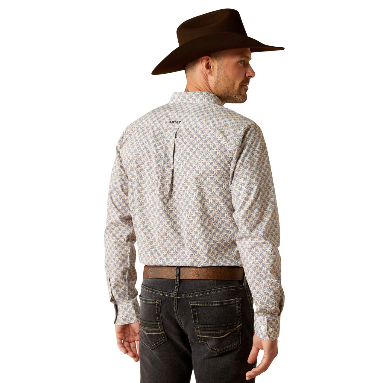 Ariat Men's Cario Grey Blue Fitted Shirt 10054080