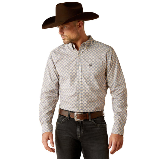 Ariat Men's Cario Grey Blue Fitted Shirt 10054080