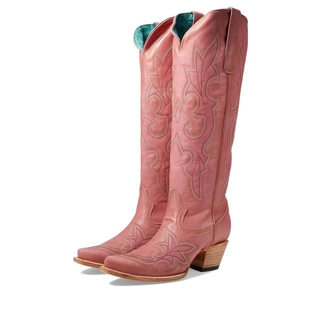 Corral Ladies Pink Tall Top Snip Toe Zip-Up Boots A4434