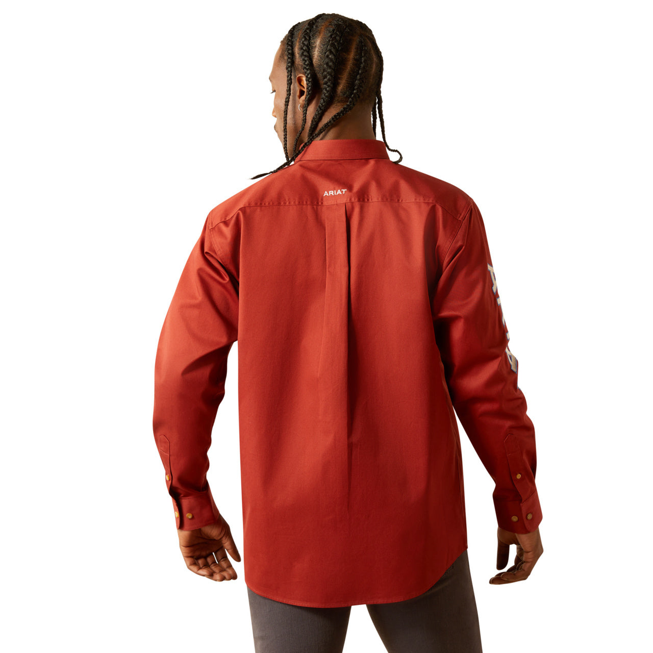 Ariat Men's Team Logo Twill Dark Red Classic Button Down Shirt 10055288