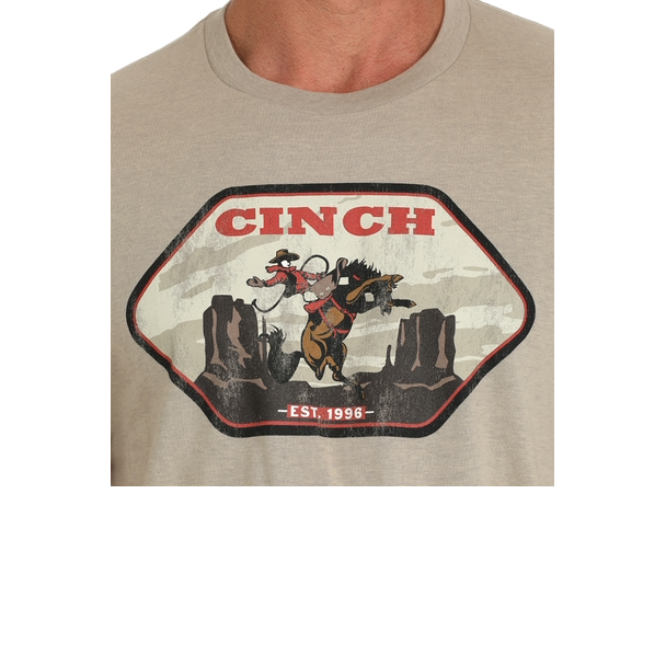 Cinch Men's Khaki Brown Bucking Horse T-Shirt MTT1690662