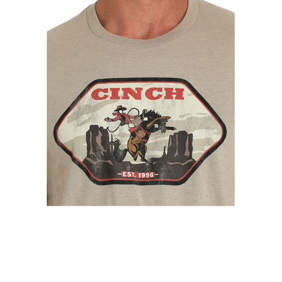 Cinch Men's Khaki Brown Bucking Horse T-Shirt MTT1690662
