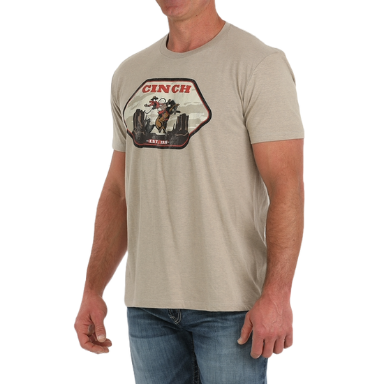 Cinch Men's Khaki Brown Bucking Horse T-Shirt MTT1690662