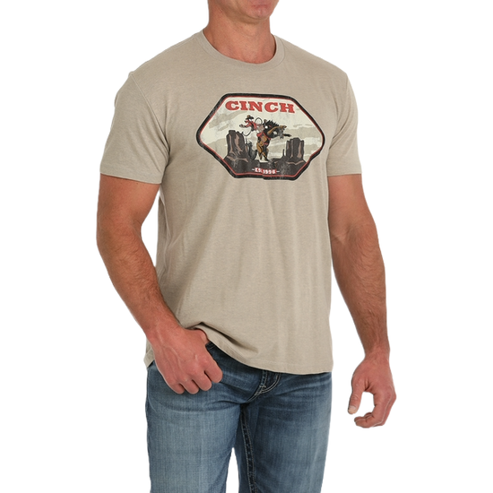 Cinch Men's Khaki Brown Bucking Horse T-Shirt MTT1690662