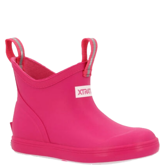 XTRATUF Girl's Neon Pink Slip On Ankle Deck Boots XKAB451C