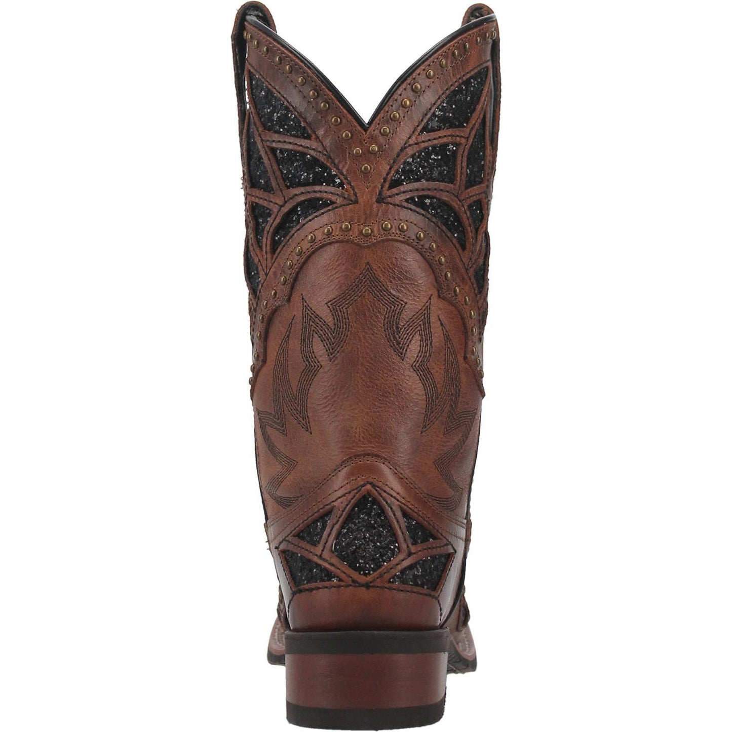 Laredo Ladies Eternity Brown Glitter & Studded Square Toe Boots 5866